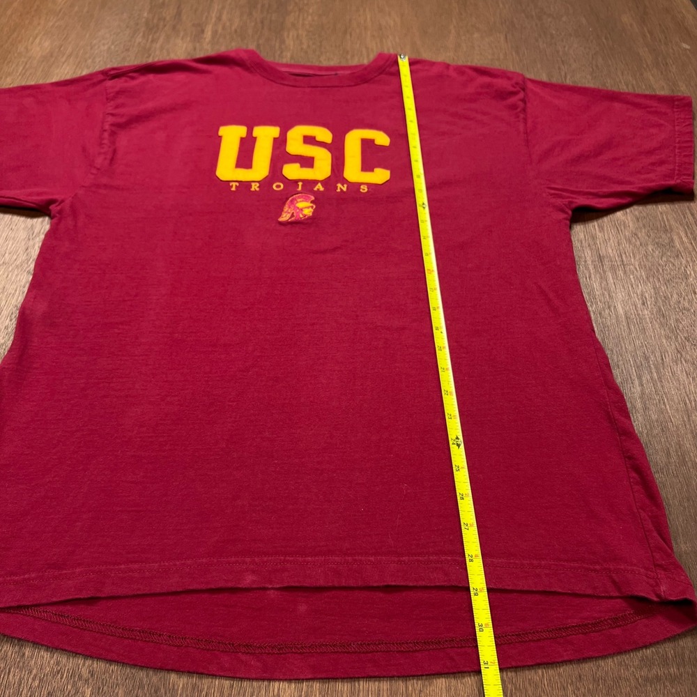 Vintage AS Sports USC Trojans T-Shirt XL Cardinal Red Embroidered Applique NCAA - Picture 6 of 7